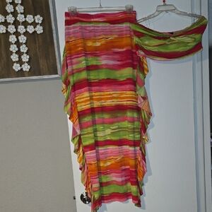 Colorful Women's Skirt Set with Ruffles